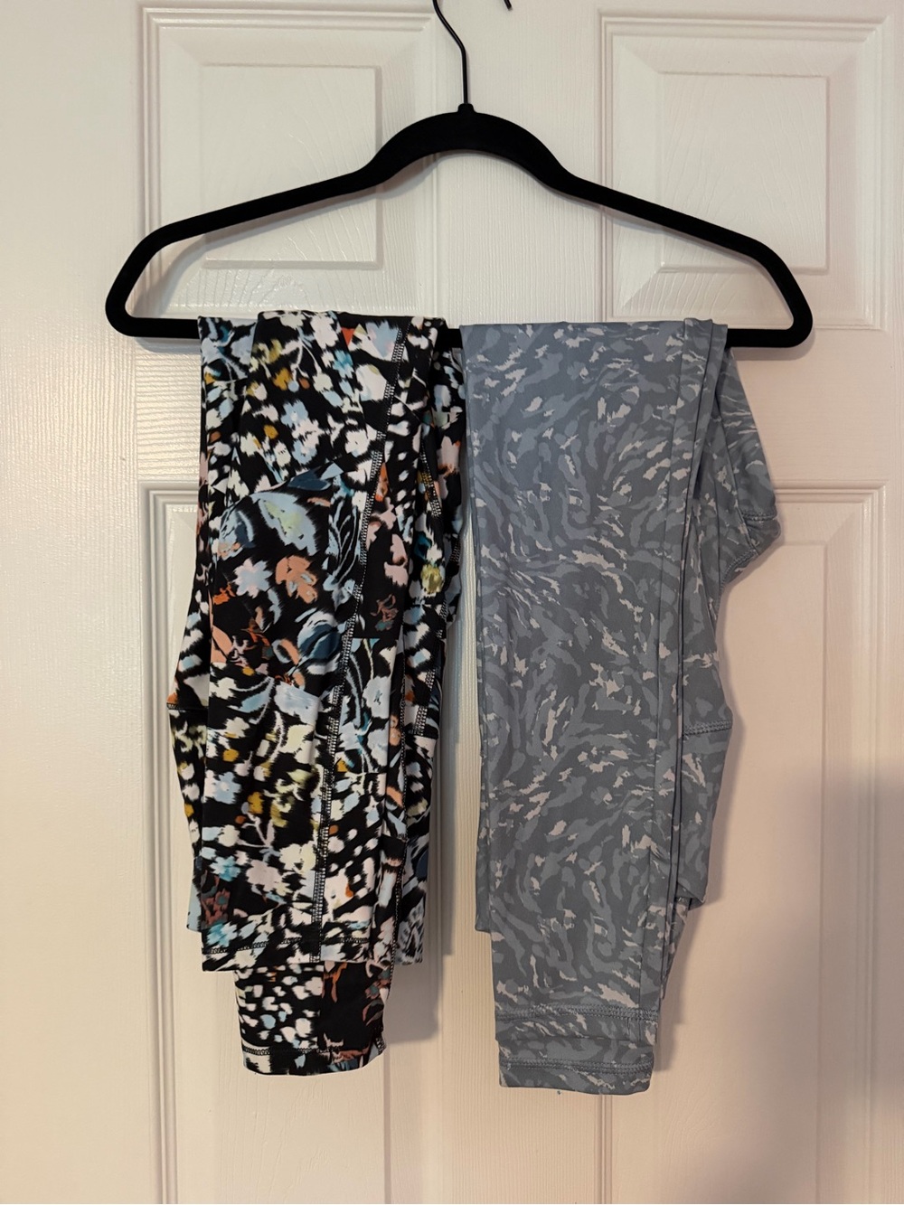 NWOT RBX and Danskin Women Bundle Two-Pack Leggings - Black Floral & Light Blue